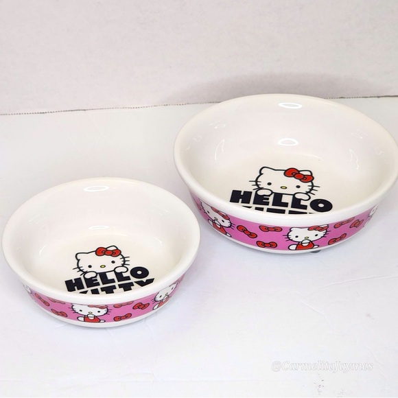 HELLO KITTY 🐱 Small Ceramic Pet Feeding Food Dish for pets NEW - Picture 4 of 4